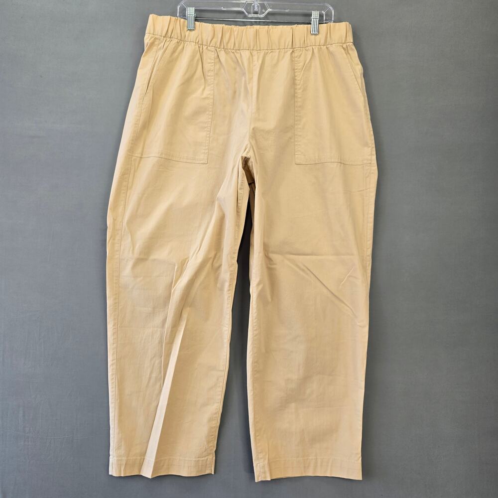 Gap Tan Wicker Khaki Pants Off Duty Pull-On Stretch Elastic Waist Womens Size XL